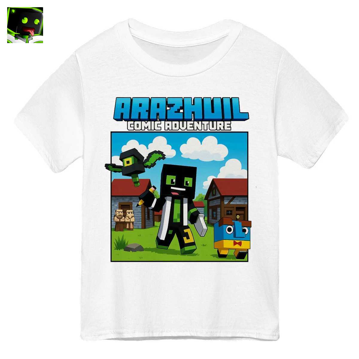 Arazhul Merch: Heldenhaftes Block-Welt Comic Abenteuer - Gamer Fan-Shirt 1 Arazhul Merch: Heldenhaftes Block-Welt Comic Abenteuer - Gamer Fan-Shirt
