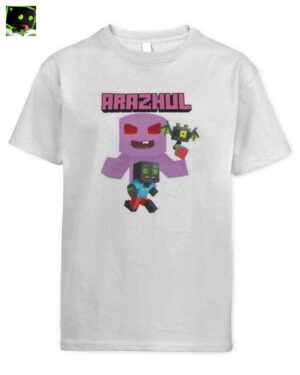 Arazhul Merch: Kinder T-Shirt: Block-Welt & Gamer Abenteuer | Fanartikel
