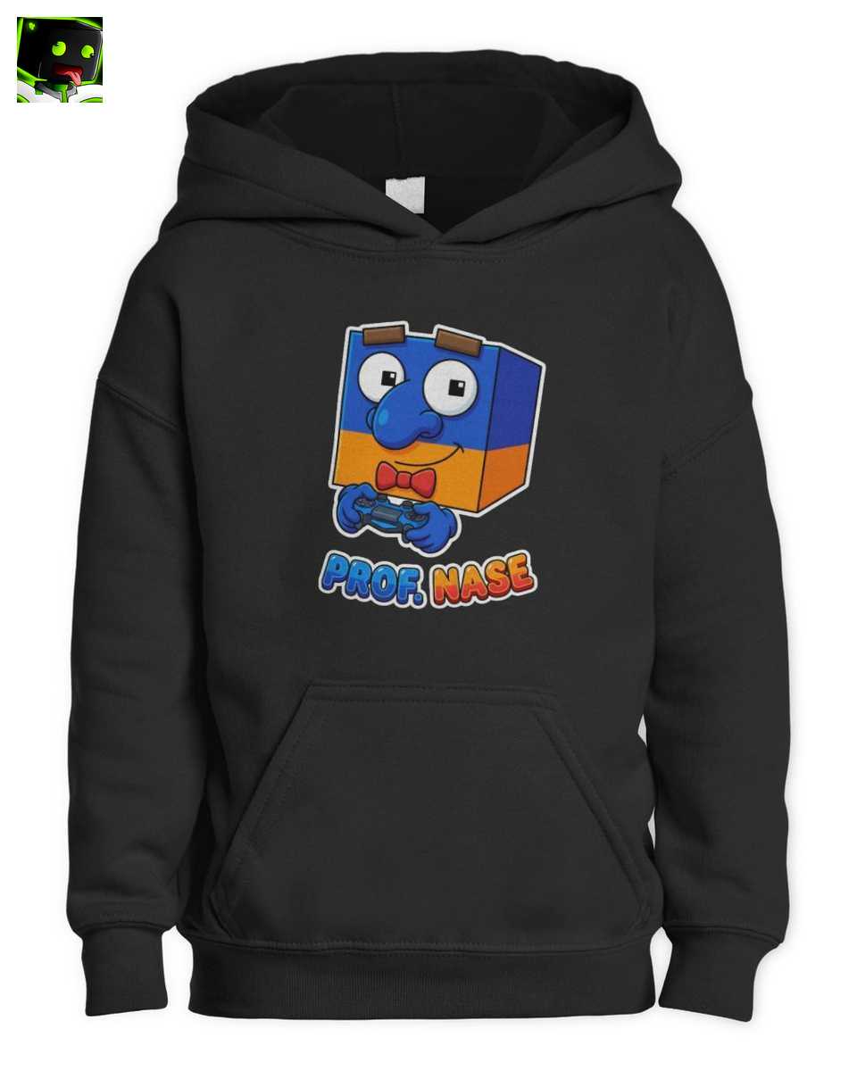 Prof. Merch: Nase Arazhul Gaming Kinder T-Shirt | Süßes Block Design 2 Prof. Nase Hoodie für Kinder | Süßer Gaming Block Charakter Pullover | Arazhul Fan Edition